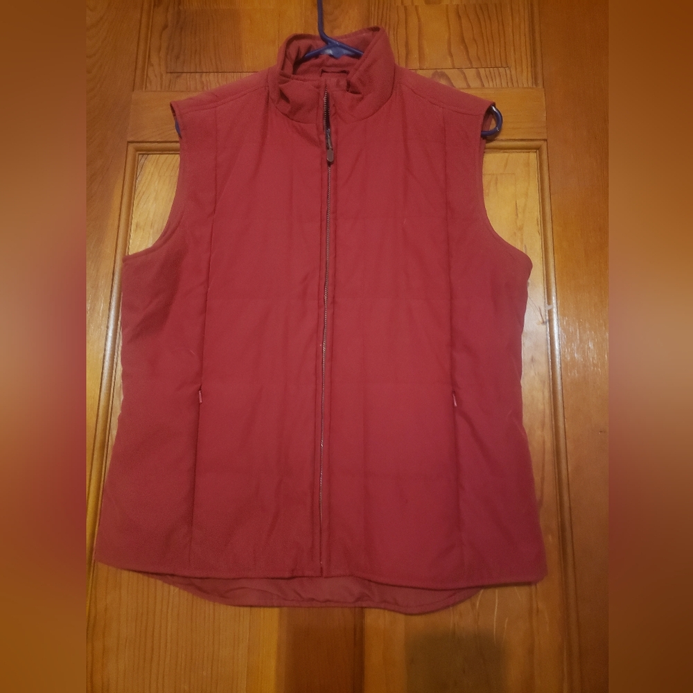 Red quilted vest